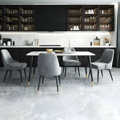 Dining tables & chair: Modern dining table with padded seats image 3