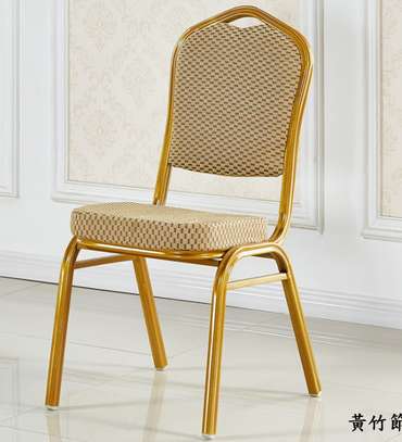 Office Chair: Brown Steel Base Banquet Chair image 2