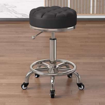 Barstools : Adjustable Height Beauty Shop Leather Stool image 6