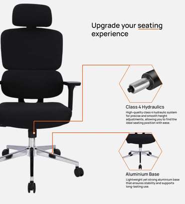 Office Chair; High Back Orthopedic Fabric Office Chair image 7