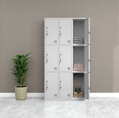 Office Cabinet : Metallic 9-Locker Office Filing Cabinet: image 3