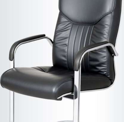 Office Chair: Leather Ergonomic Comfortable Waiting Chair image 3