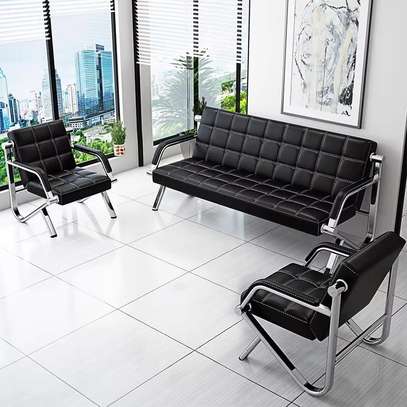 5 Seater Modern Leather Executive Waiting Sofas image 4