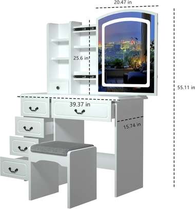 Modern vanity dressing table with LED ligths image 2