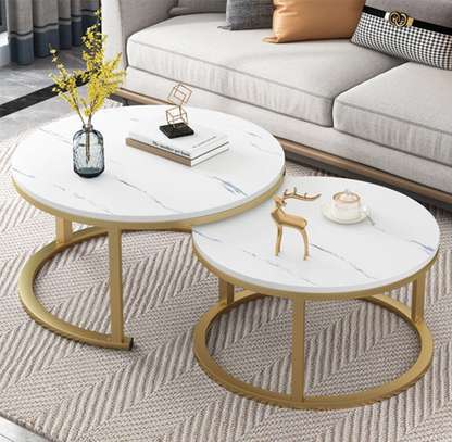 Pair Marble Nesting Coffee Tables image 8