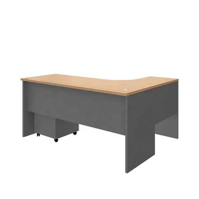 Office Desk: 120cm Home Study Curved Table With Drawers image 2