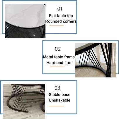 Nesting Coffee Table: 2-in-1 Marble Top, Gold Frame image 7