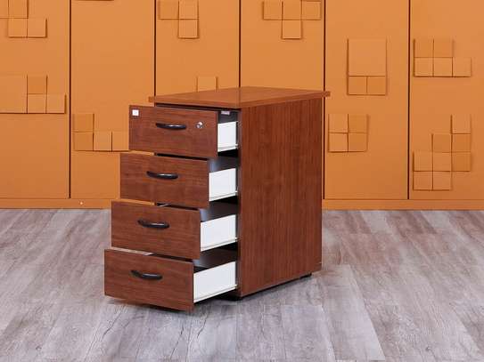 Wooden cabinet: Four drawer office file cabinet image 3