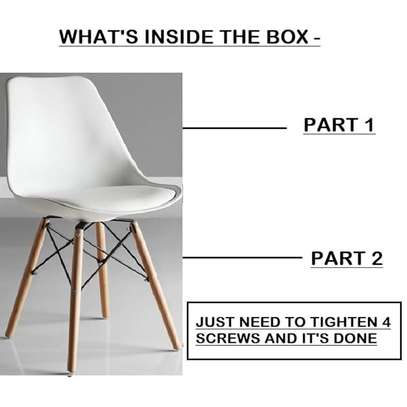 Cushioned Chair with Wooden Legs image 5