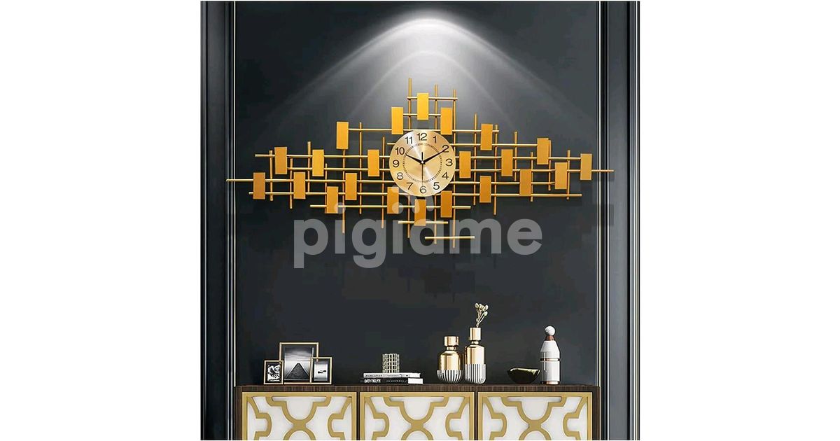 Large Gold Metal Sunburst Wall Clock in Nairobi CBD PigiaMe