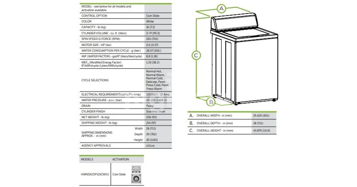 Huebsch Commercial Top Load Coin Washing Machine in Athi River PigiaMe