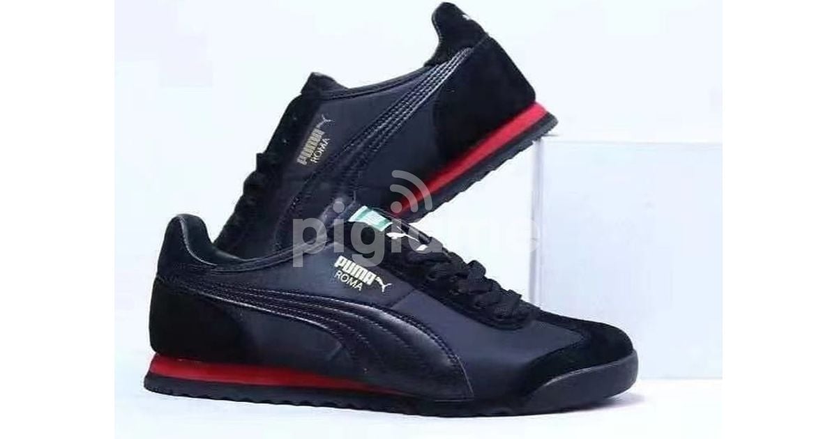 Puma roma red best sale and black