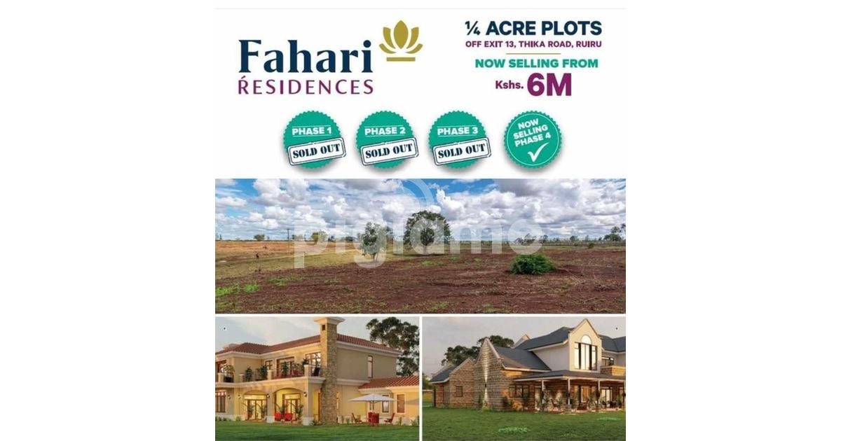 1/4 Acre Plots For Sale (Fahari Residence) In Ruiru,Kimbo in Nairobi