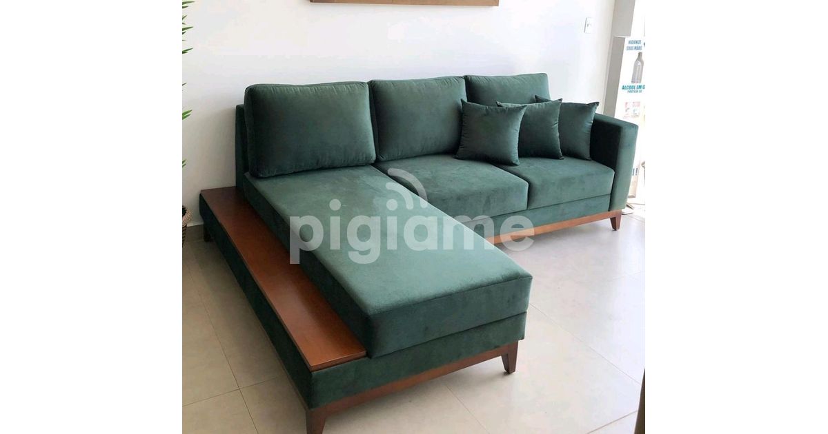L Shape Sofa With Bouncy Cushions And Lower Wooden Skirting in Gikomba