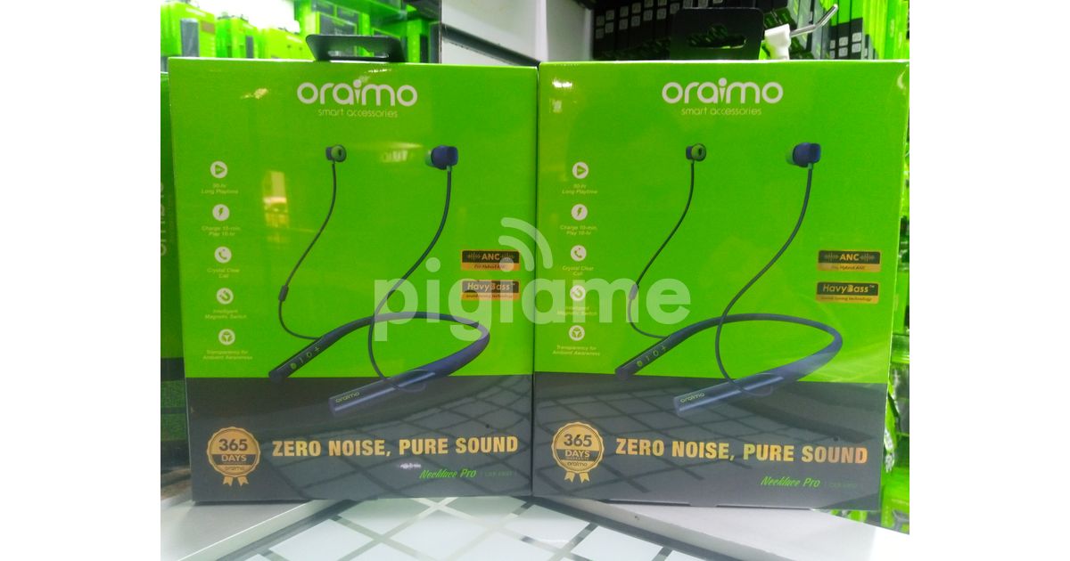 oraimo Necklace Pro HavyBass Hybrid ANC 50hr Playtime Clear Calls