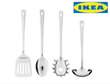 IKIA-GRUNKA 4-piece kitchen utensil set, stainless steel