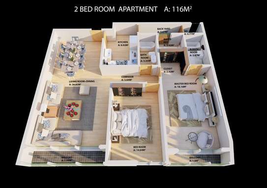 2bed room jacros apartment image 2