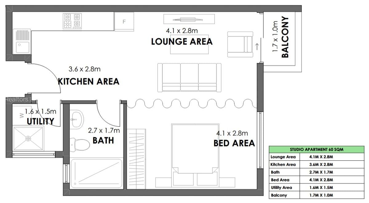 Studio Apartment with Swimming Pool at Riverside Drive - 1