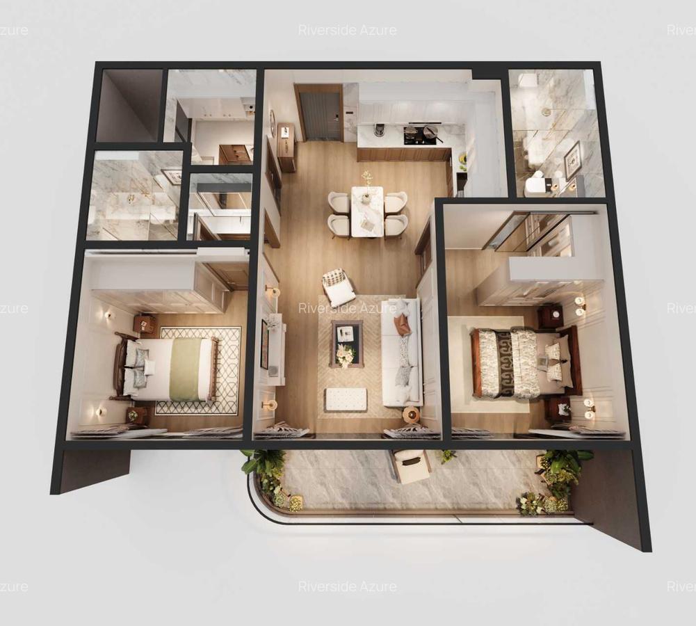 Serviced 1 Bed Apartment with En Suite at Riverside - 7