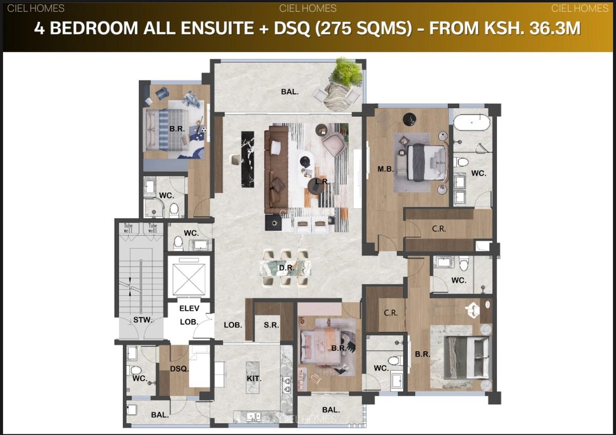 3 Bed Apartment with En Suite at Brookside Gardens - 5