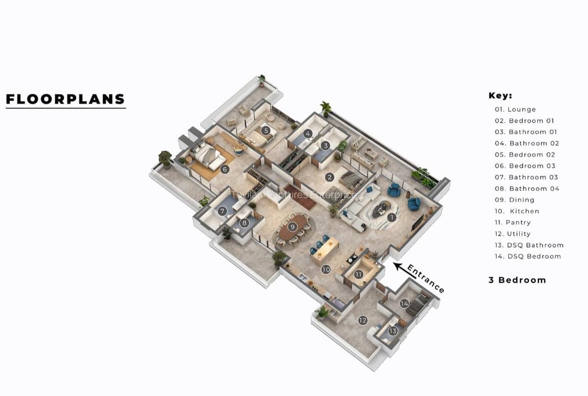 Serviced 3 Bed Apartment with En Suite at Nyali Mombasa - 14