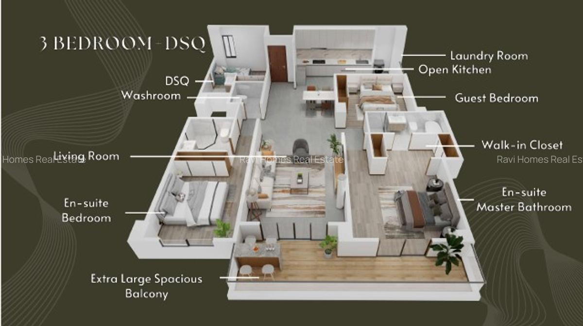 3 Bed Apartment with En Suite in Westlands Area - 12