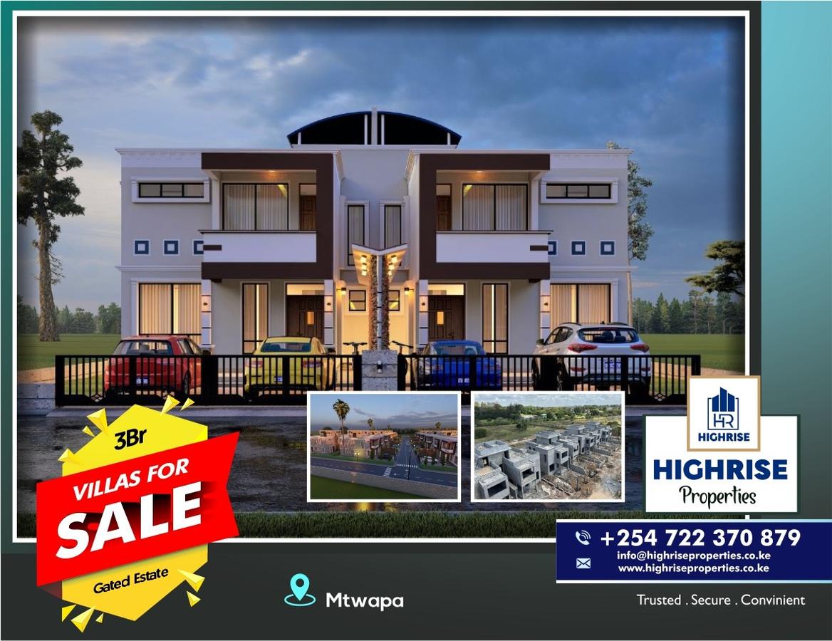 3 bed villa with en suite in mtwapa