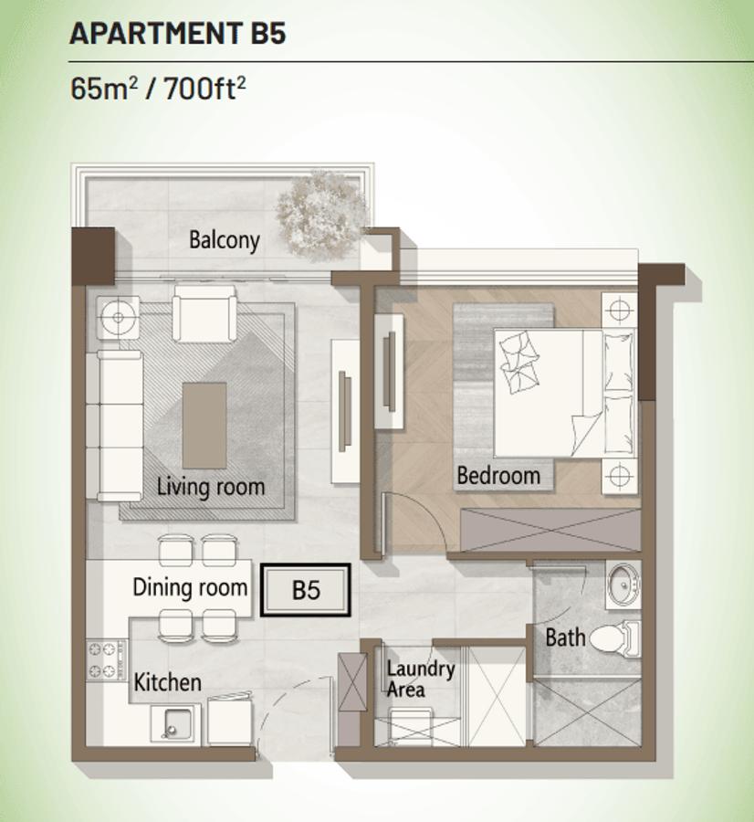 Serviced 1 Bed Apartment with Swimming Pool at George Padmore Road - 2