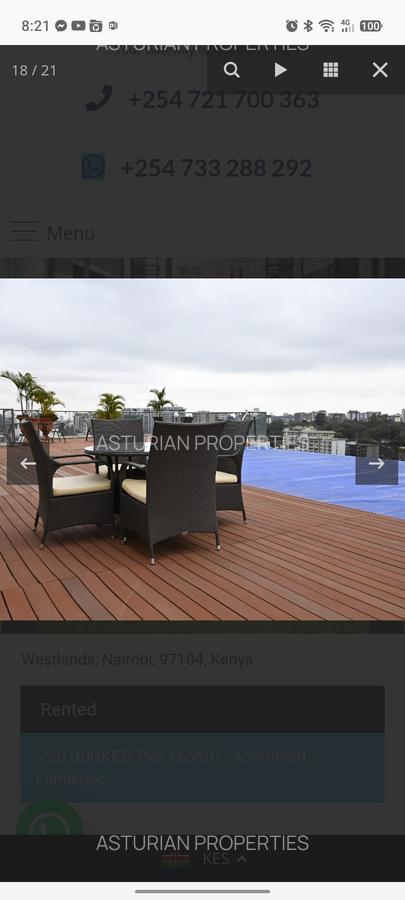 Furnished 2 Bed Apartment with En Suite in Rhapta Road - 1