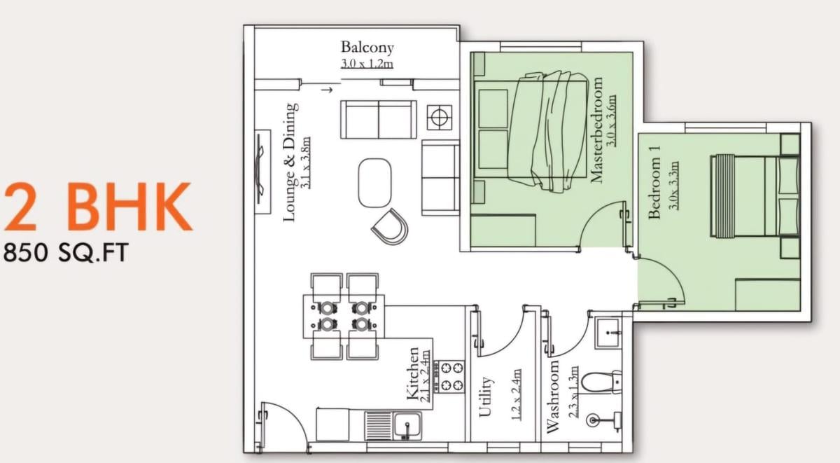 1 Bed Apartment with Swimming Pool at Opp Braeburn International School - 3