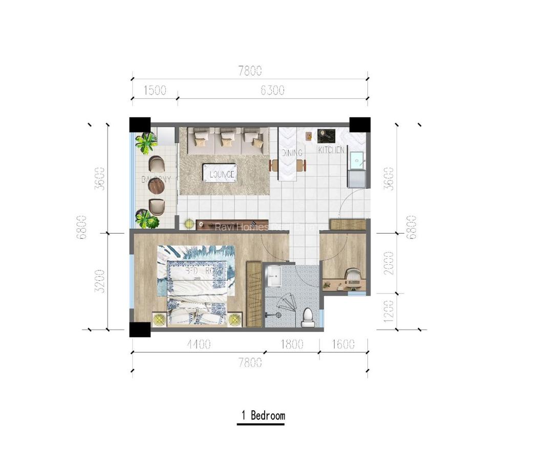 1 Bed Apartment with Swimming Pool at Riverside Drive - 2