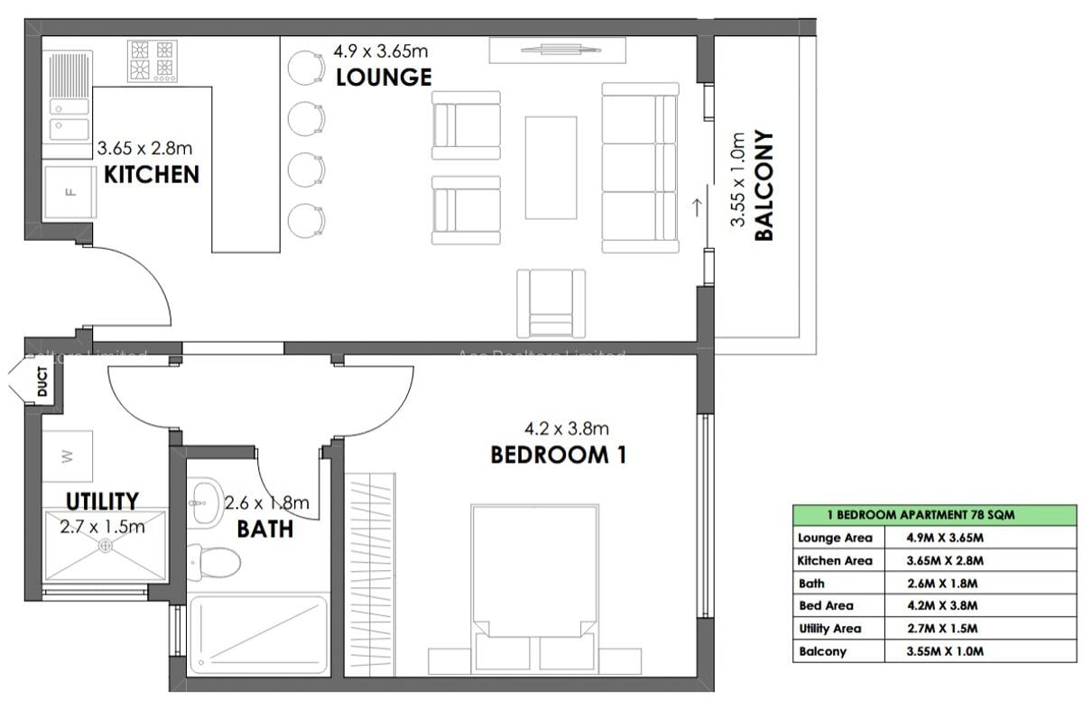 1 Bed Apartment with En Suite at Riverside Drive - 1