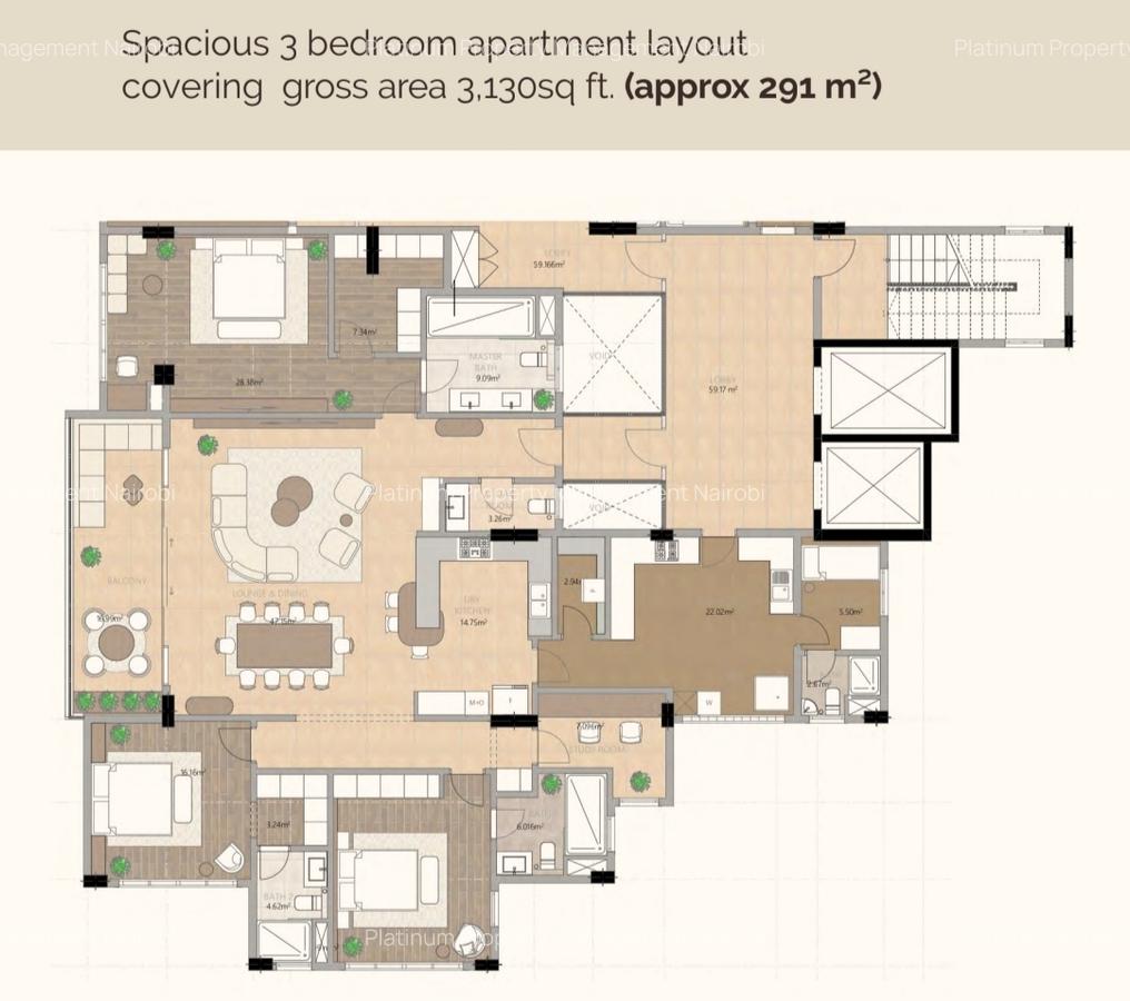 3 Bed Apartment with En Suite at Off Peponi Rd - 11