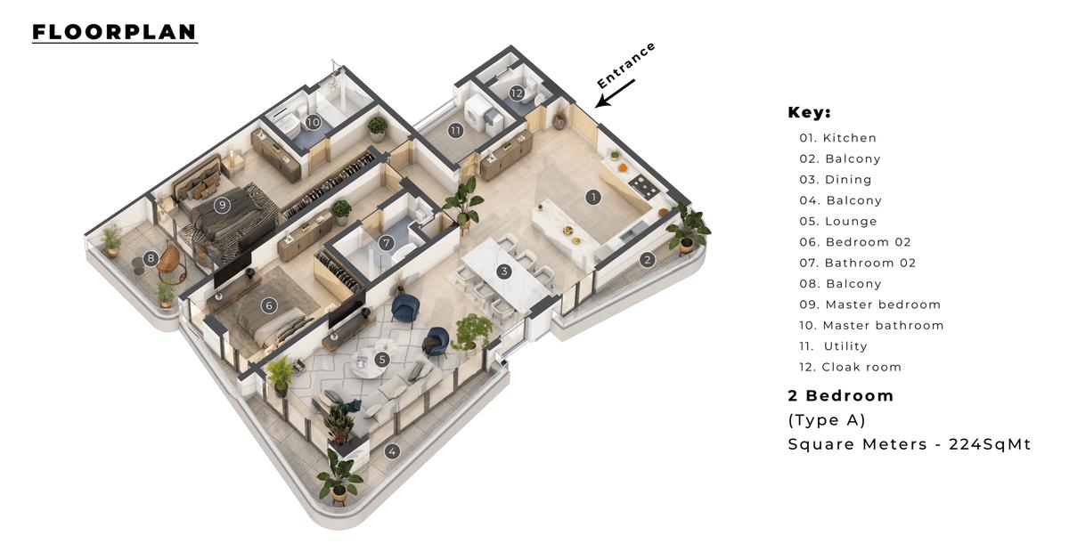 2 Bed Apartment with Gym at 2Nd Avenue - 4