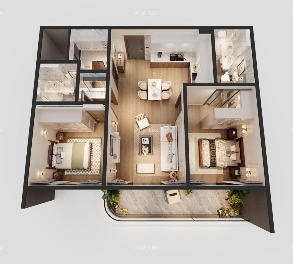 Serviced 3 Bed Apartment with Staff Quarters in Riverside - 1