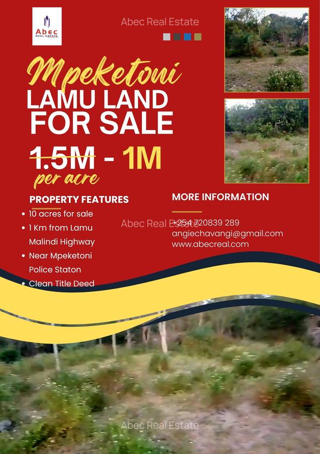 Land at Lamu Malindi Highway - 1