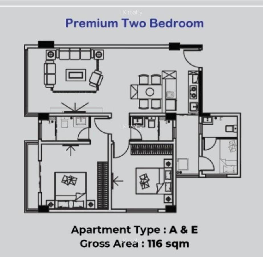 2 Bed Apartment with En Suite at Muthithi Road - 1