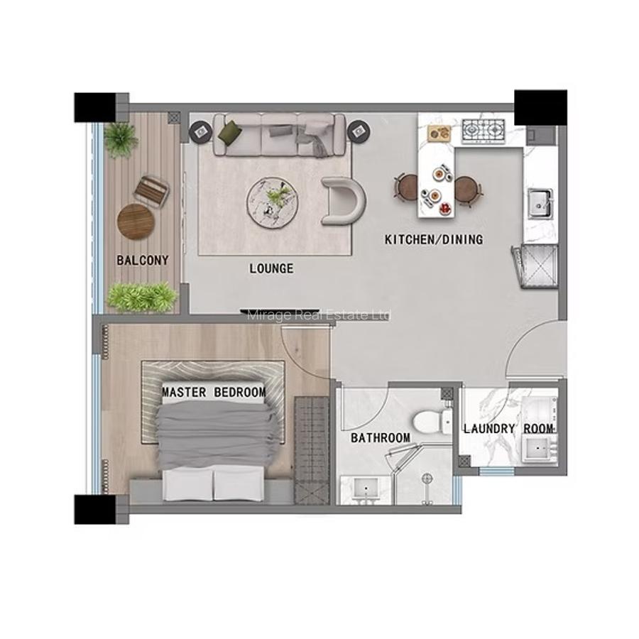 1 Bed Apartment with Swimming Pool in Riverside - 2