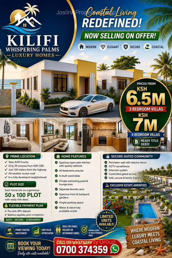 4 Bed Villa with En Suite in Nyali Area - 1