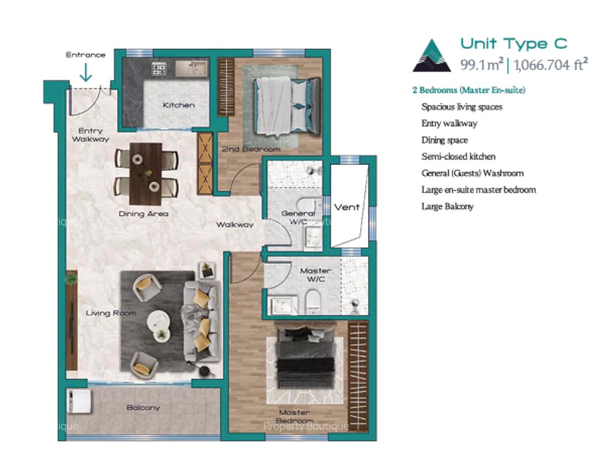 2 Bed Apartment with En Suite in Kilimani - 10
