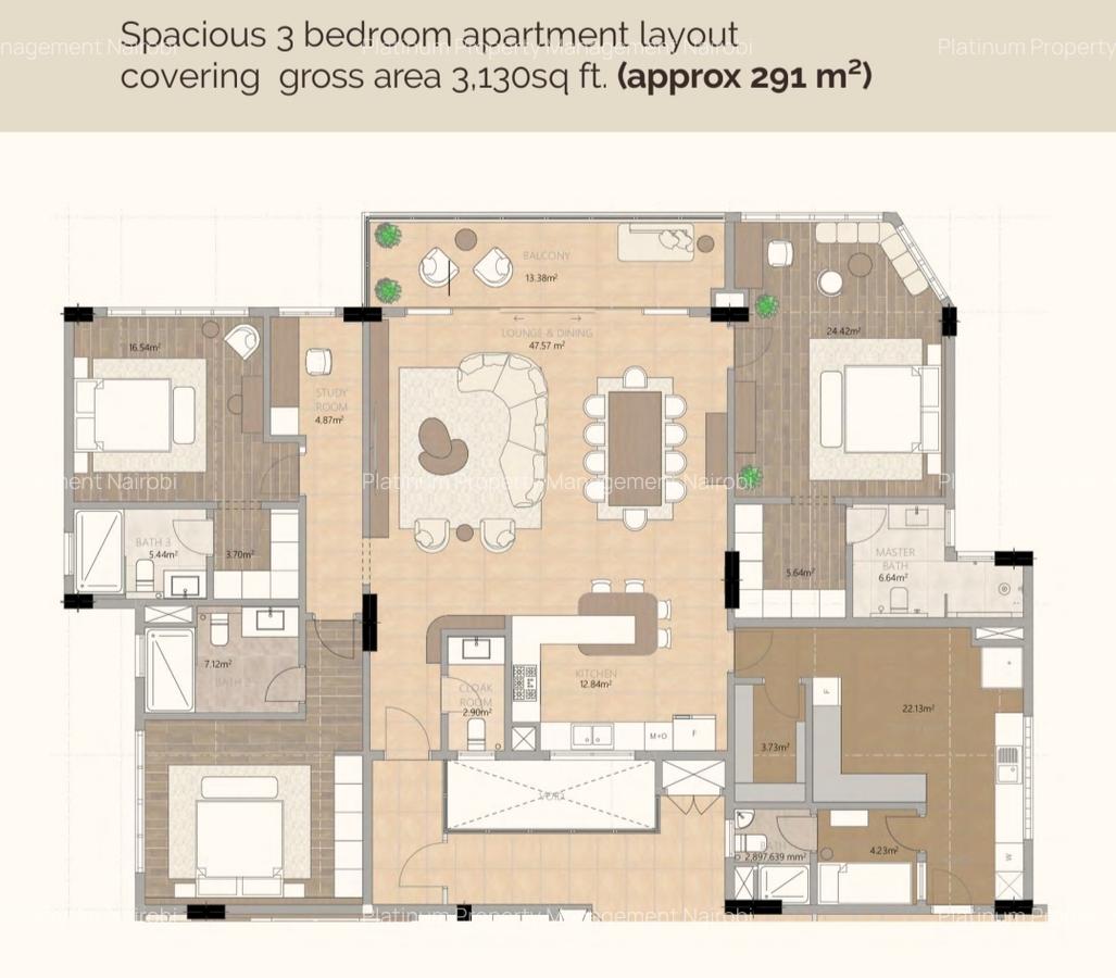 4 Bed Apartment with En Suite at Off Peponi Rd - 9