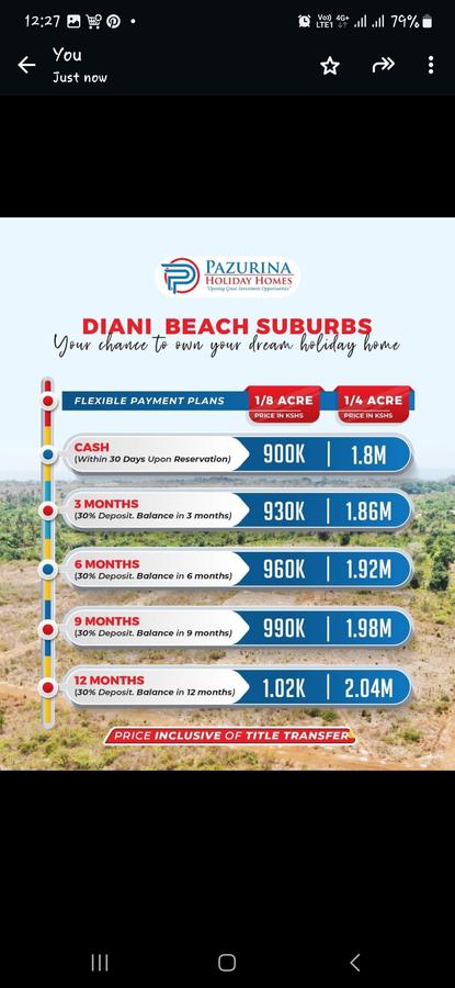 Land in Diani - 2