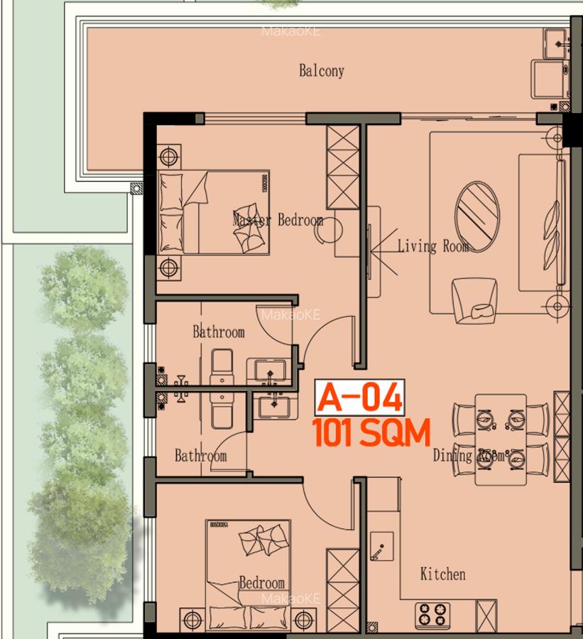 Furnished 2 Bed Apartment with Swimming Pool in Kilimani - 1