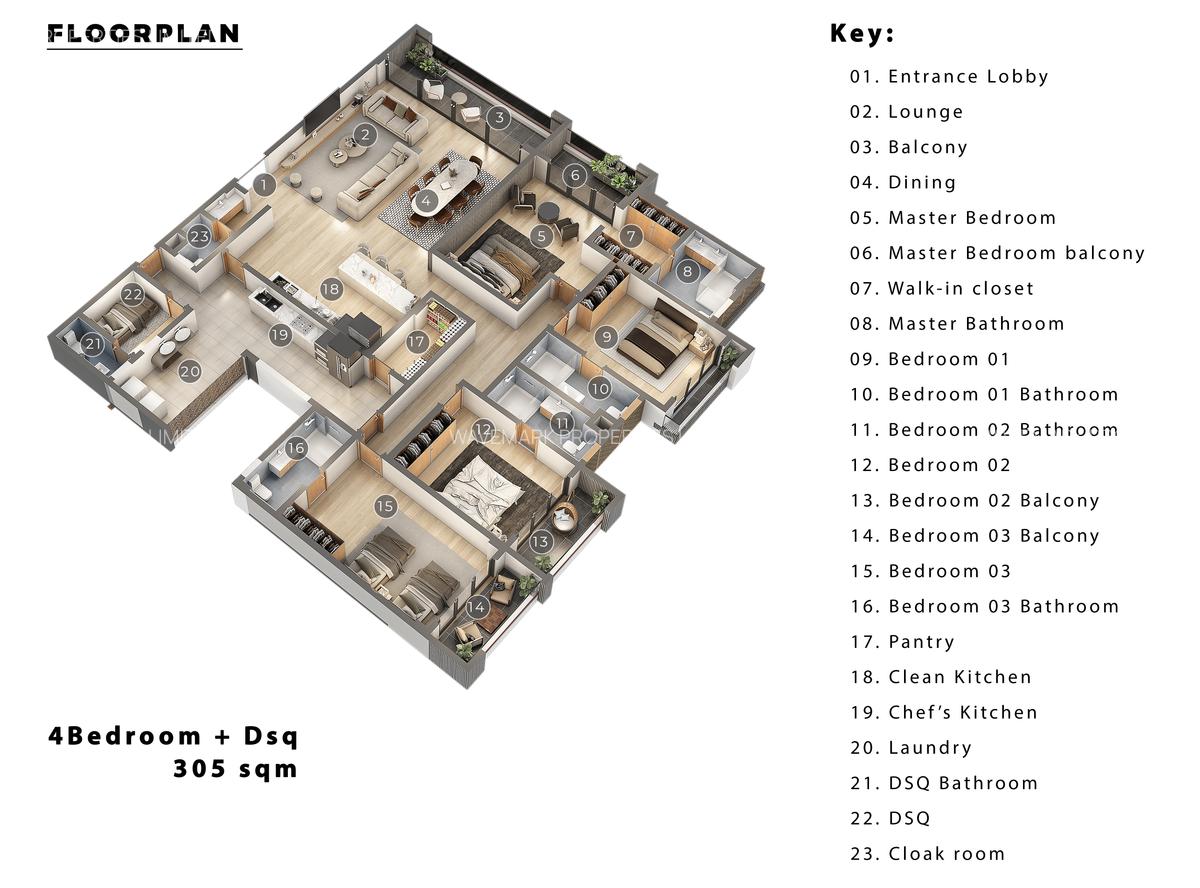 3 Bed Apartment with En Suite at Mombasa Opp. Chef Royale - 1