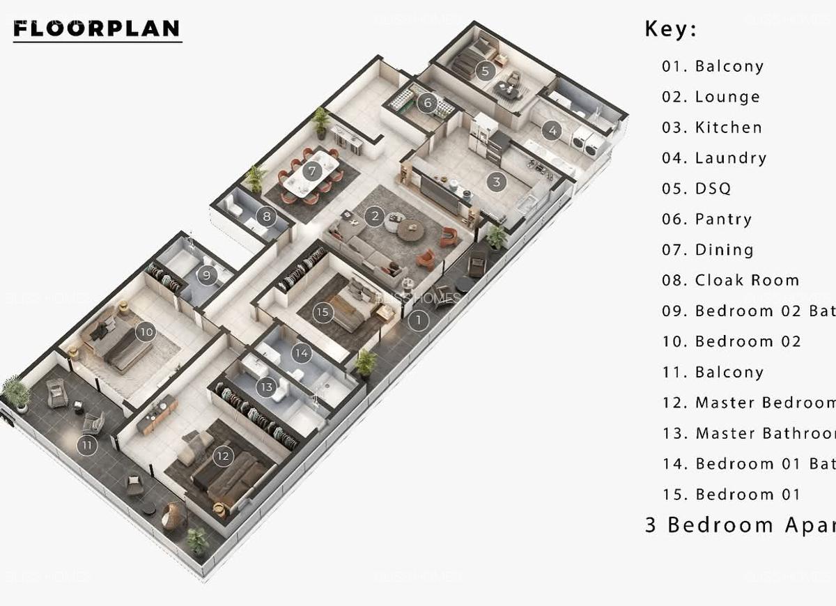 3 Bed Apartment with En Suite at Nyali - 1