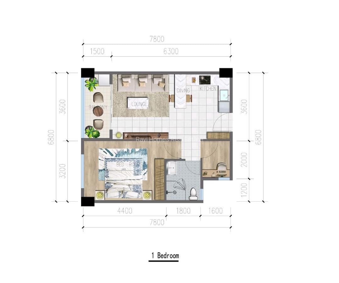 1 Bed Apartment with En Suite at Chiromo - 2