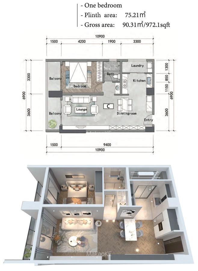 Furnished 1 Bed Apartment with En Suite in Parklands - 3