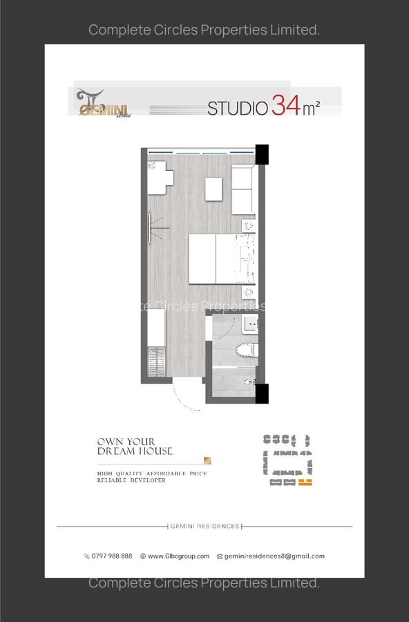 Studio Apartment with Swimming Pool at Mombasa Road - 3