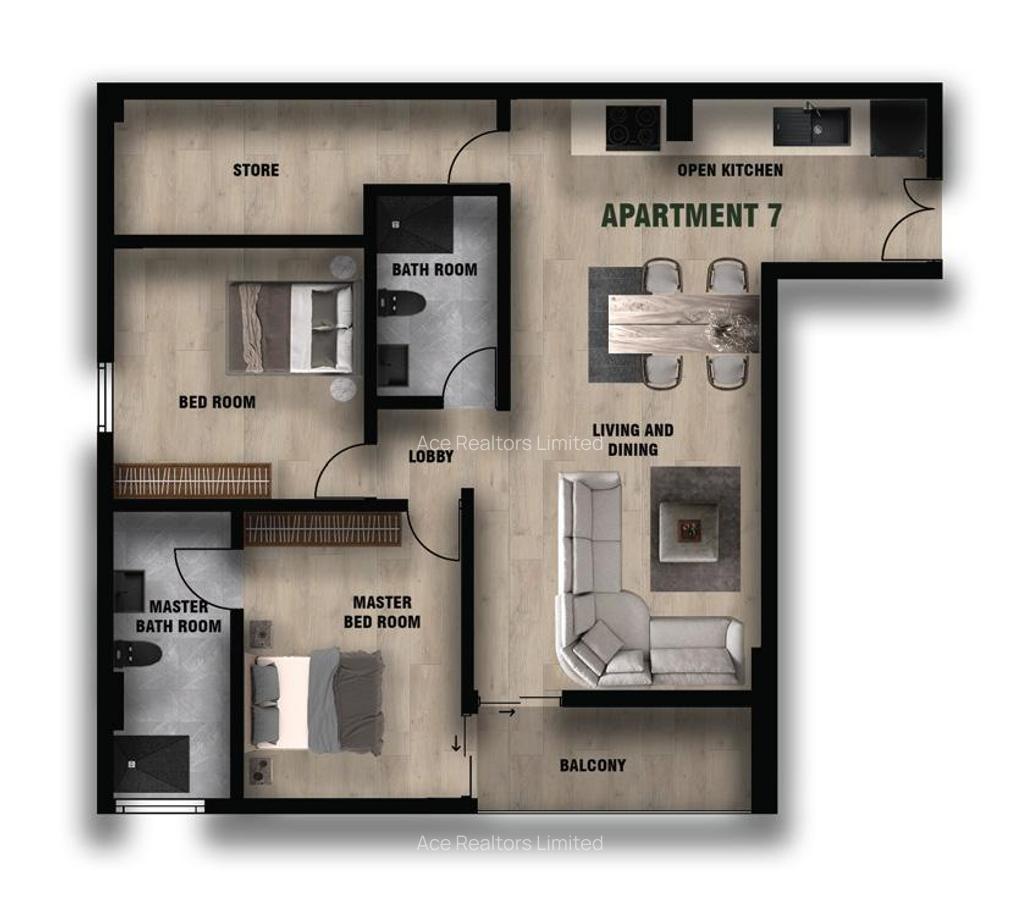 1 Bed Apartment with En Suite at Rhapta Road - 4