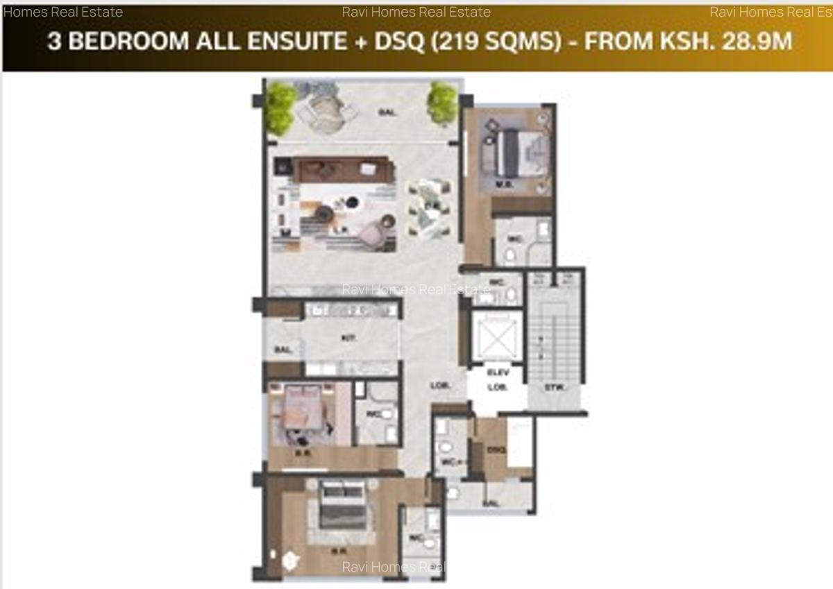 3 Bed Apartment with En Suite in Westlands Area - 7